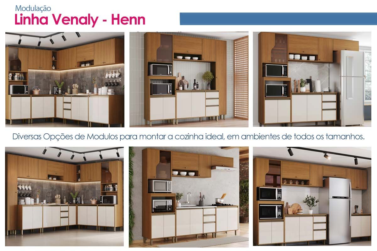 Armário Aéreo Cozinha Henn Venaly 1 Porta 80cm
