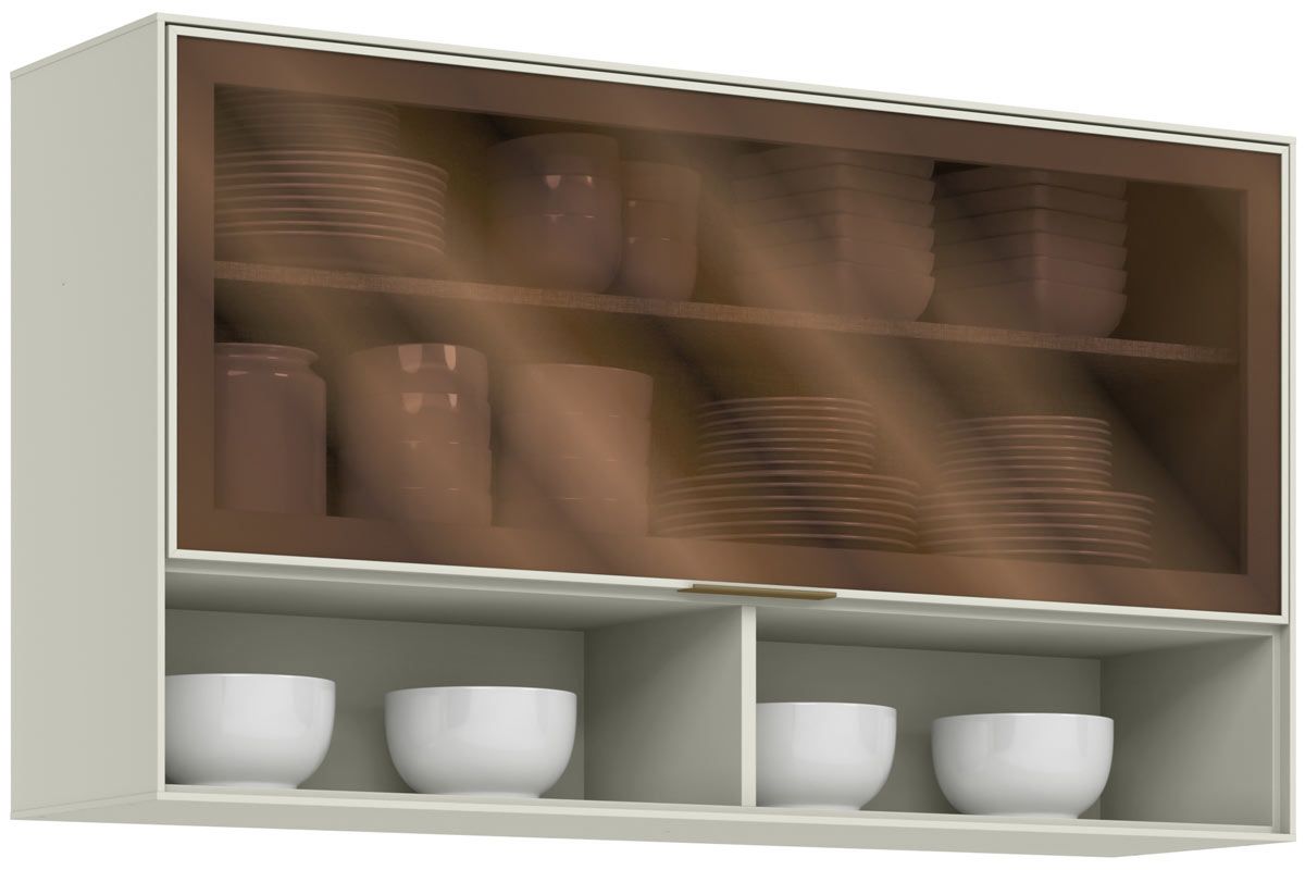 Armário Aéreo Cozinha Henn Fineze 1 Porta c/Vidro 120cm