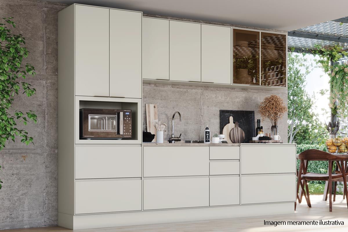 Armário Aéreo Cozinha Henn Fineze 3 Portas 120cm