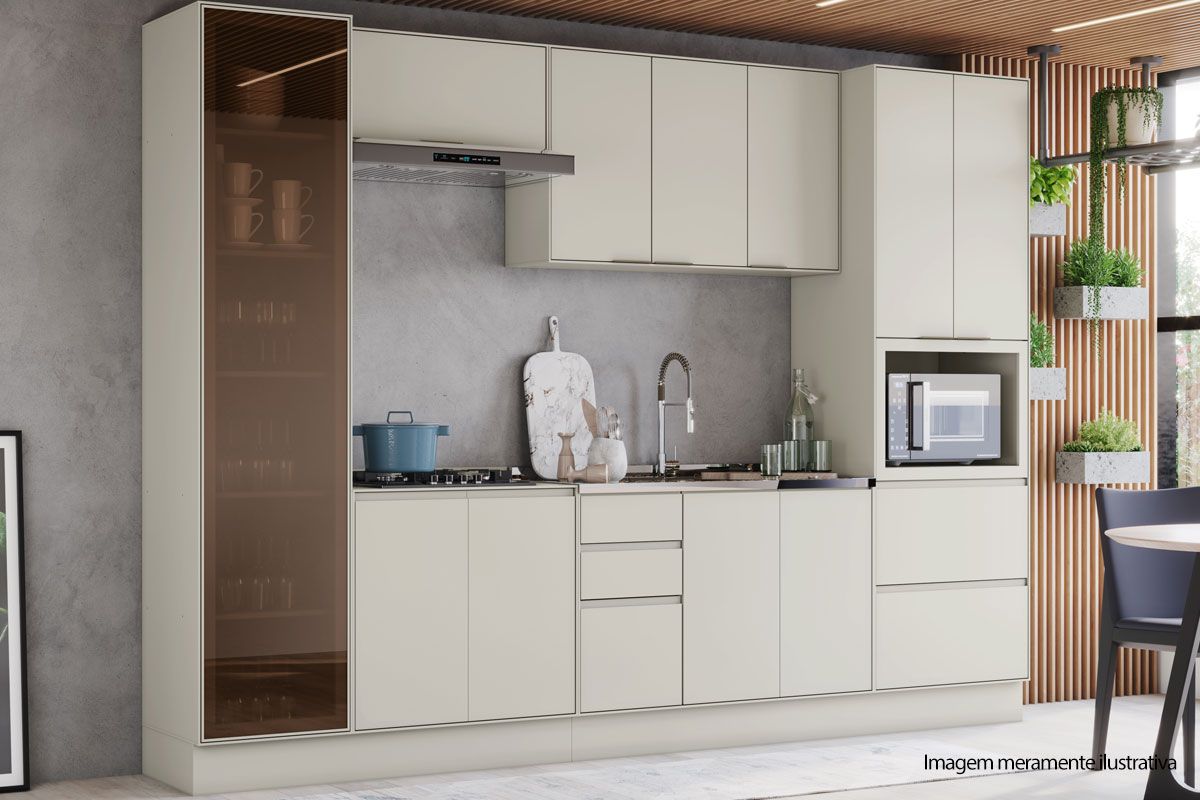 Balcão Cozinha Henn Fineze 3 Portas 2 Gavetas