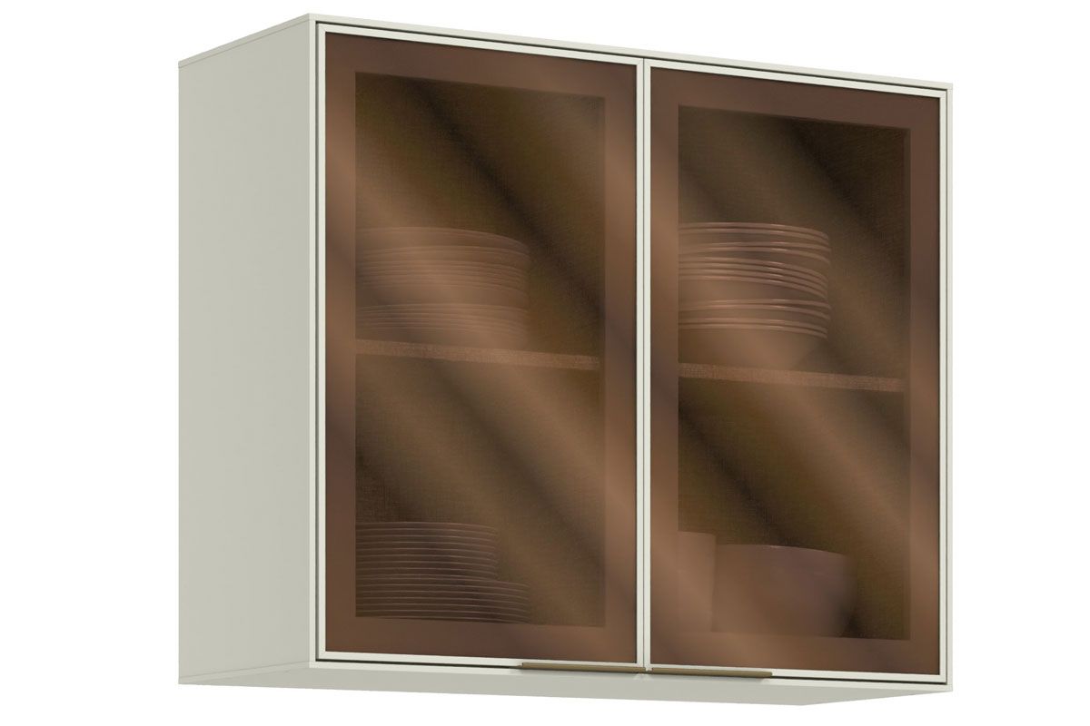 Armário Aéreo Cozinha Henn Fineze 2 Portas c/Vidro 80cm