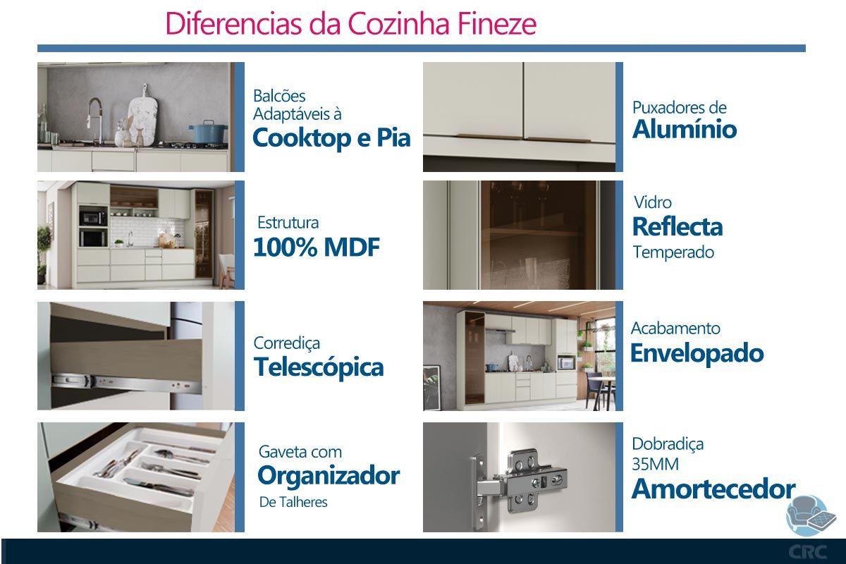 Cristaleira Cozinha Henn Fineze 1 Porta 50cm
