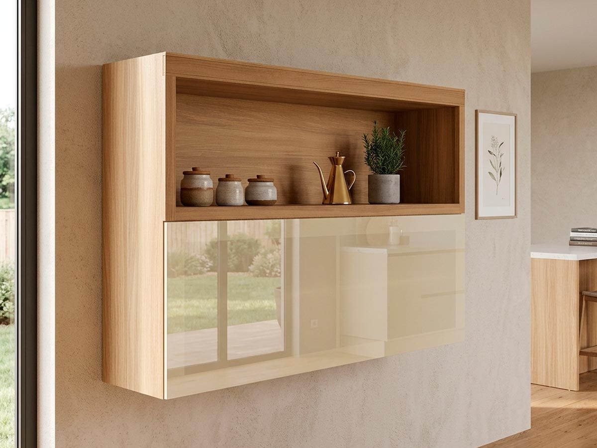 Armário Aéreo Cozinha Nesher Marquesa Infinito 1 Porta c/Vidro 120cm