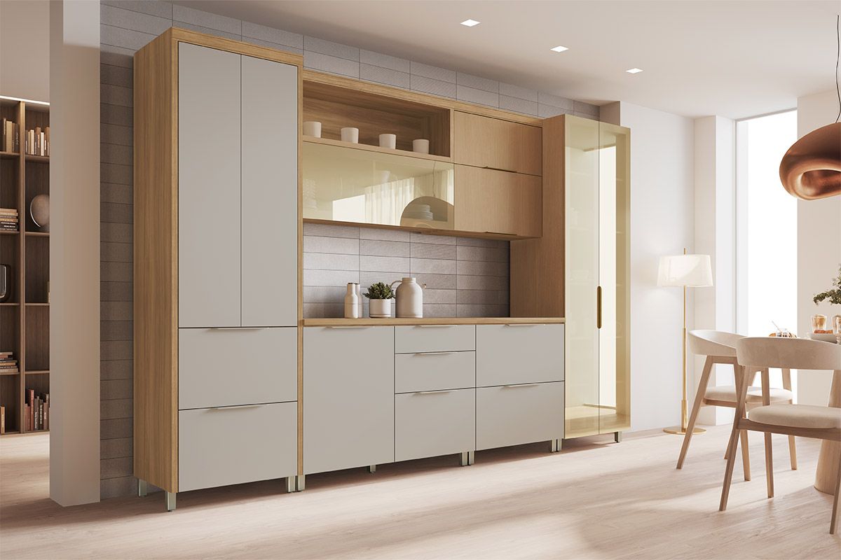 Armário Aéreo Cozinha Nesher Marquesa Infinito 1 Porta c/Vidro 120cm