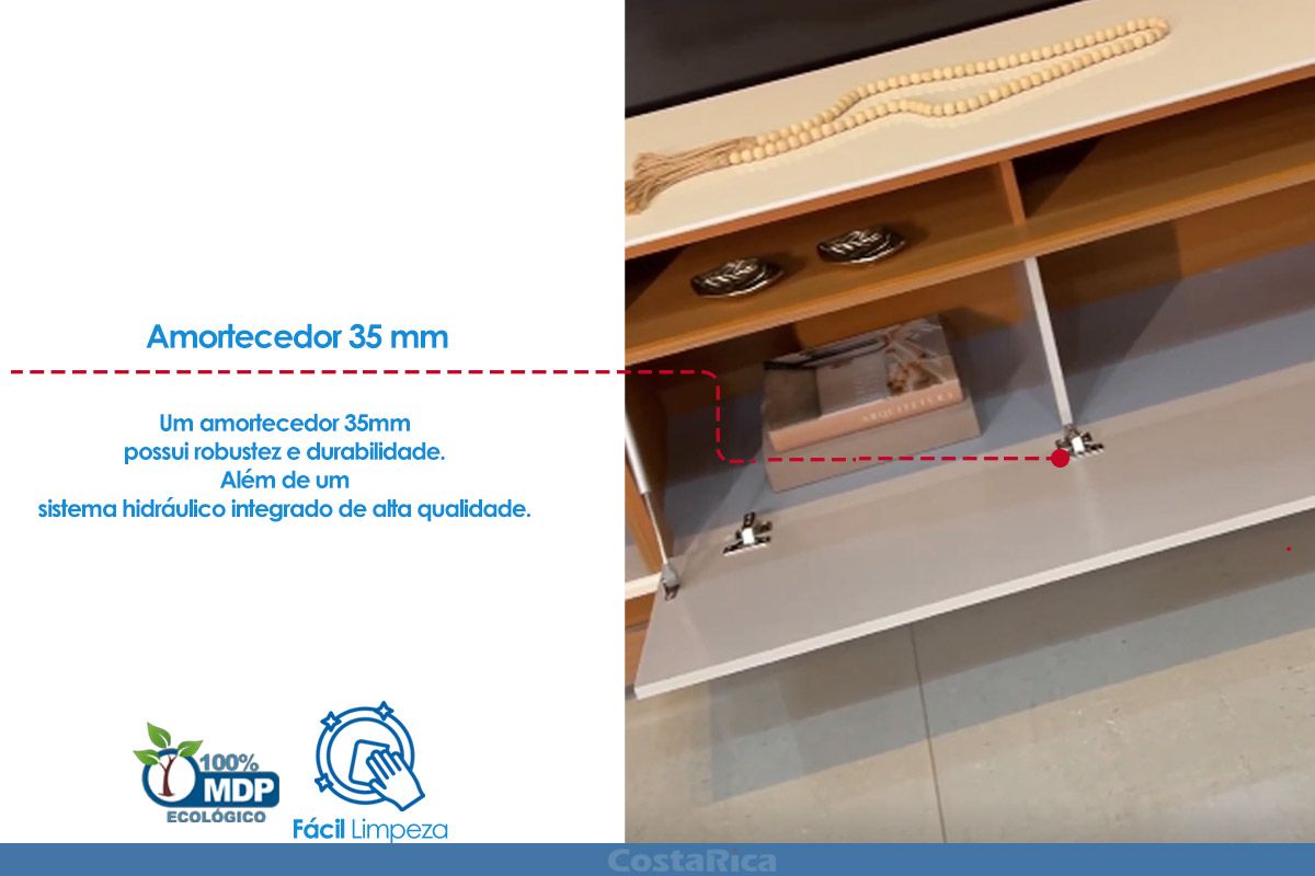 Rack Bancada p/ TV Orion 3 Portas 180cm p/ 80 Polegadas Henn