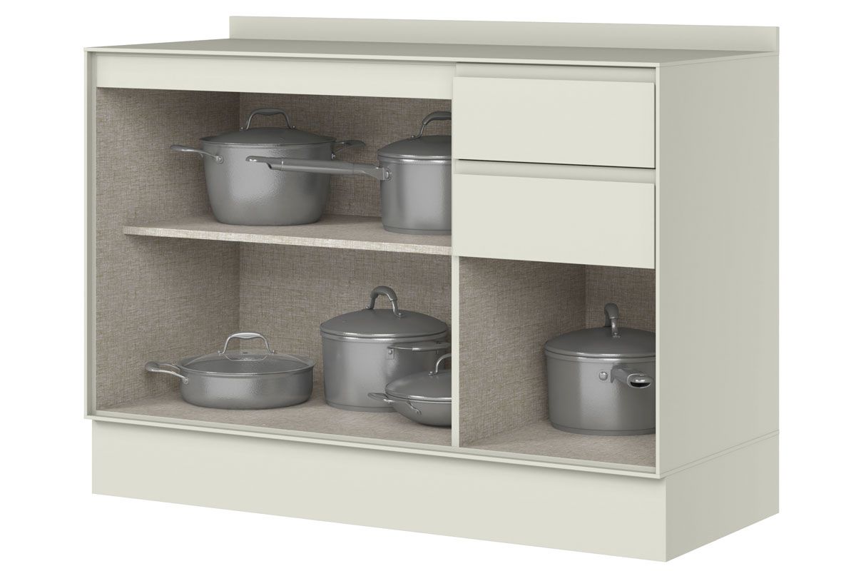 Balcão Cozinha Henn Fineze 3 Portas 2 Gavetas c/Tampo
