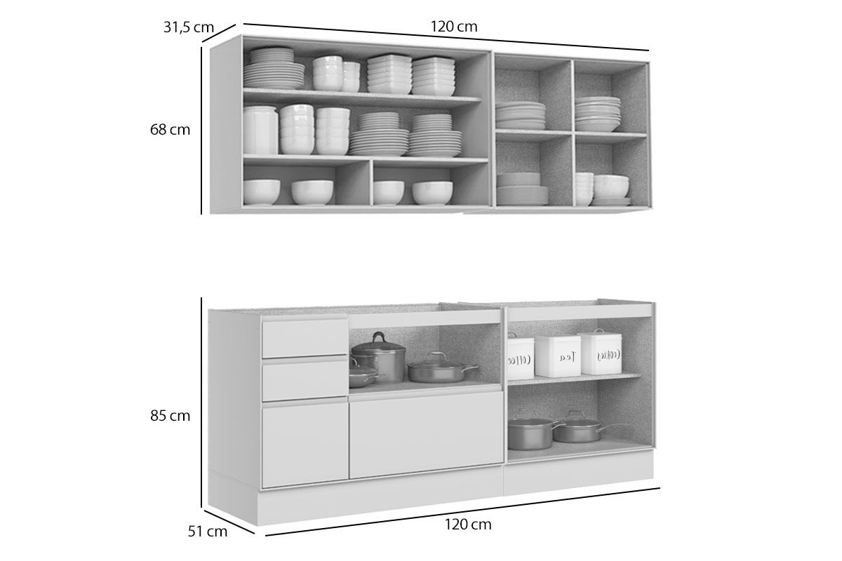 Cozinha Completa Henn Firenze 4 Peças CZ474