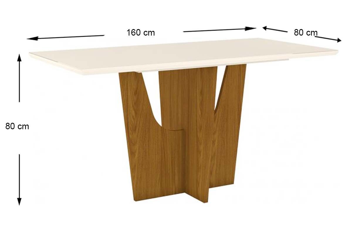 Mesa Jantar Vértice c/Tampo Vidro 6 Cadeiras Henn