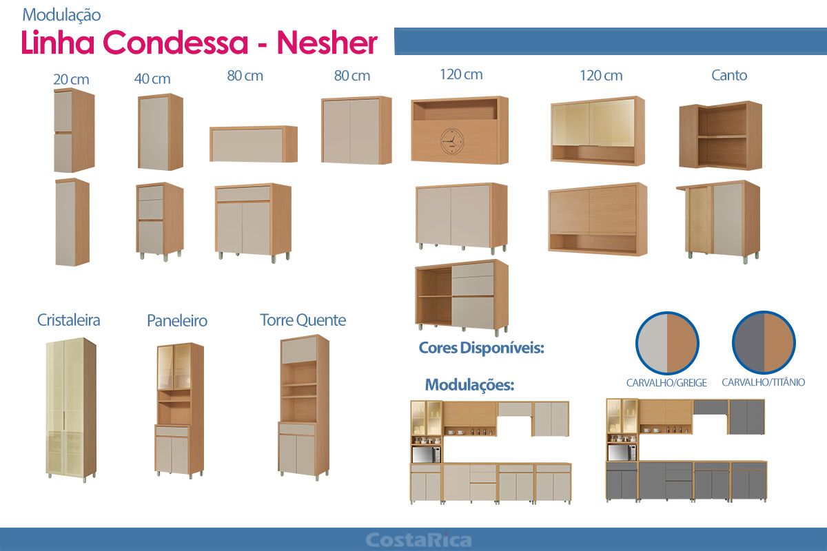 Cozinha Completa Nesher 6 Peças Condessa CZ419