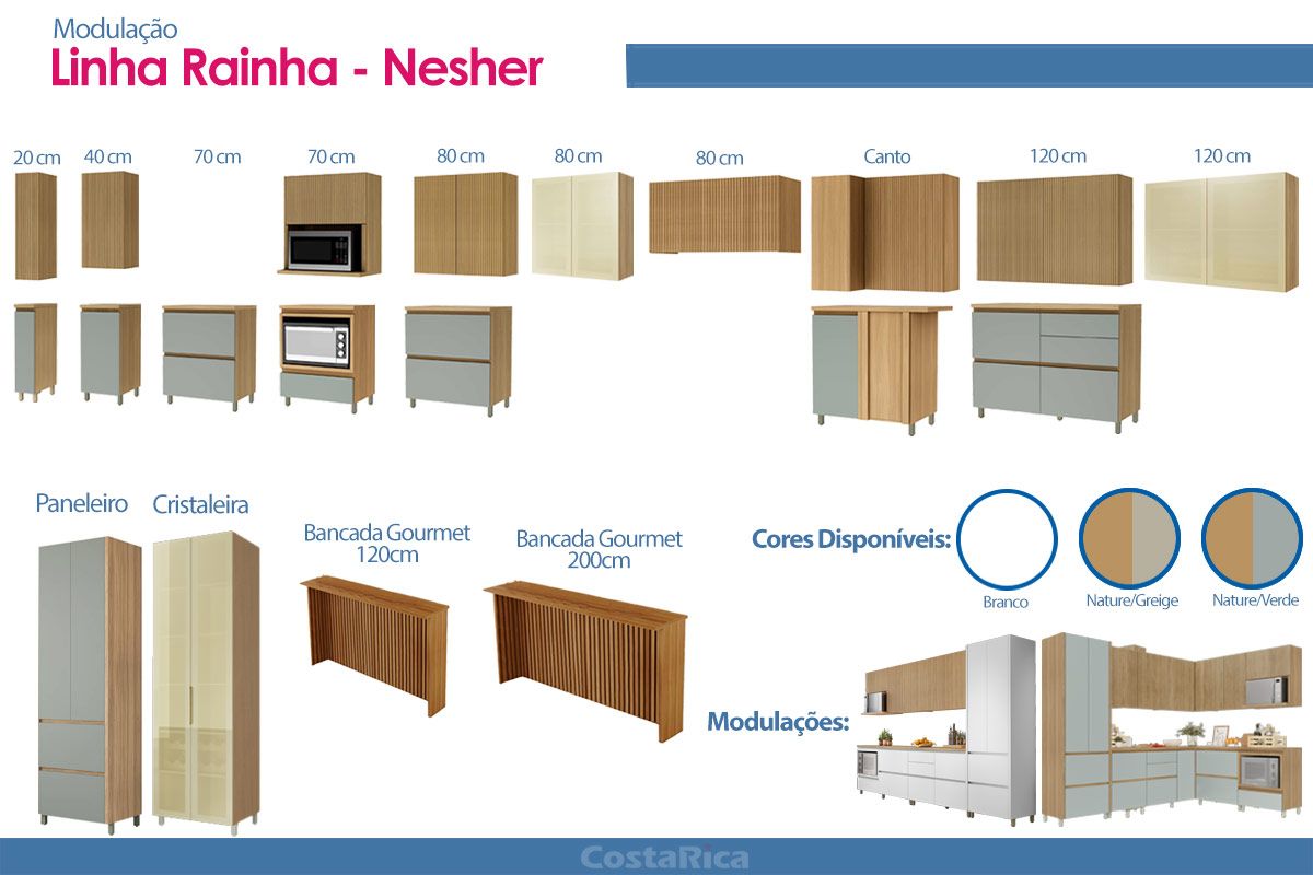 Cozinha Completa Nesher 4 Peças Rainha CZ433