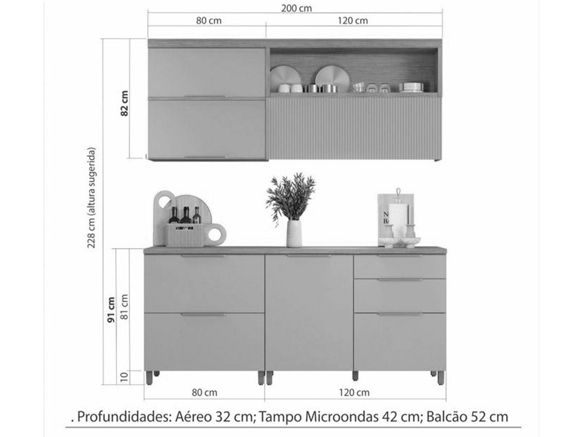 Cozinha Completa Nesher 4 Peças Marquesa CZ429