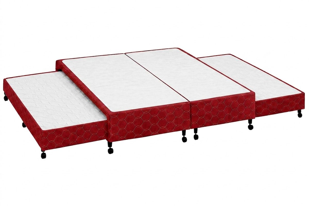 Cama Box c/2 Auxiliares Poli Wine Castor