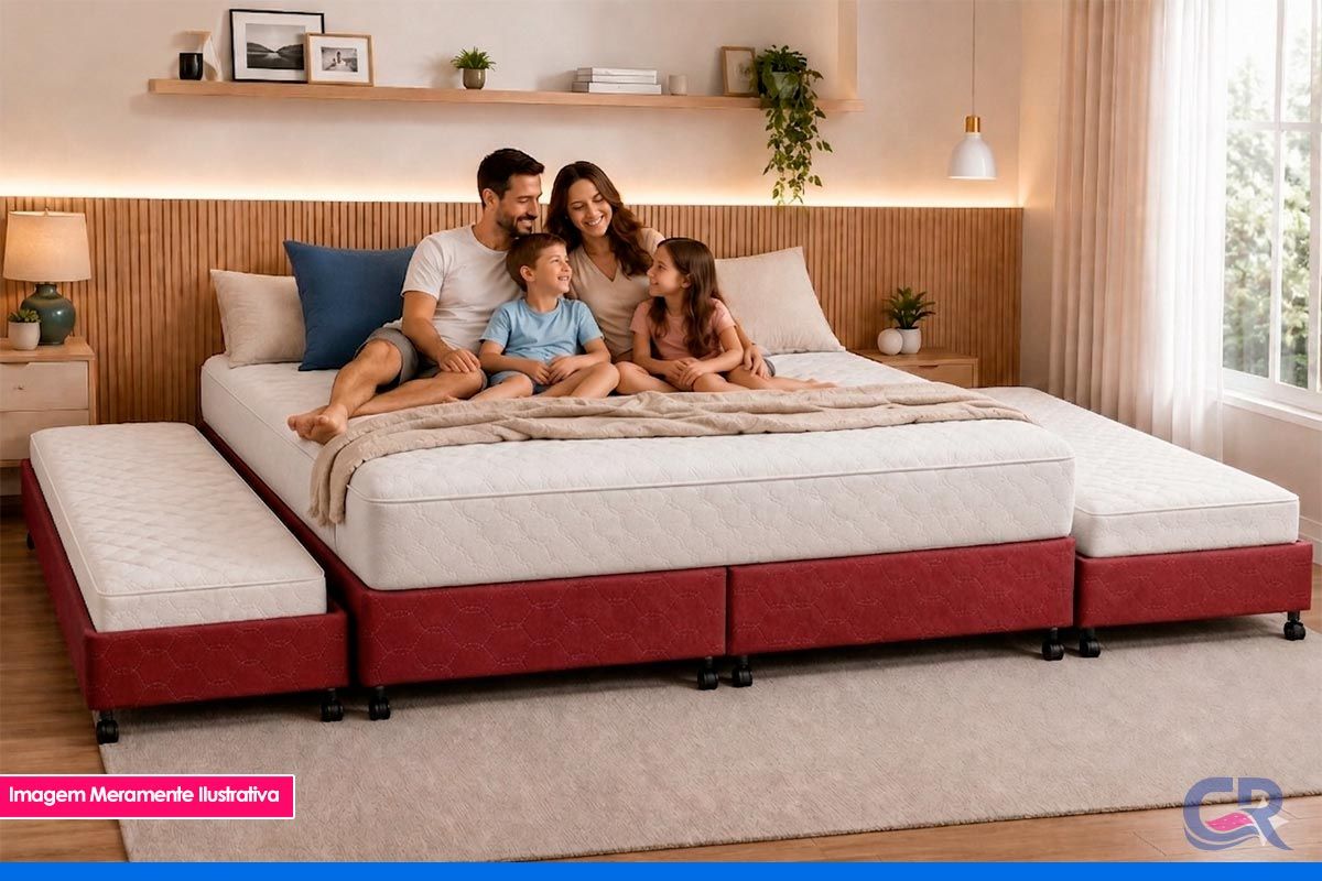 Cama Box c/2 Auxiliares Poli Wine Castor