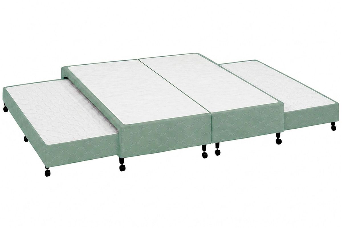 Cama Box c/2 Auxiliares Poli Green Castor