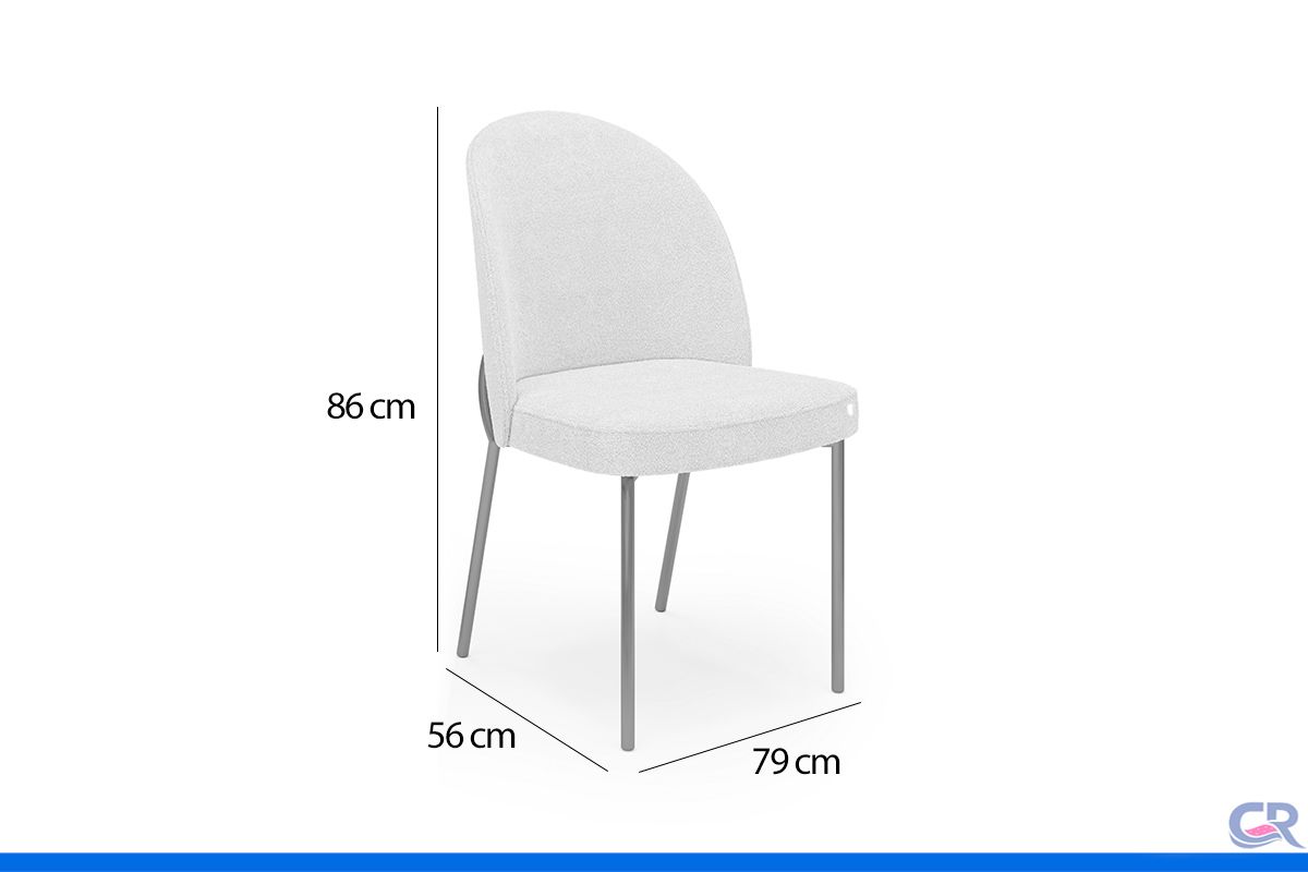 Sala Jantar Mesa Yara c/Tampo MDF Curvo 170x100cm e 6 Cadeiras Lizy - DJ Móveis