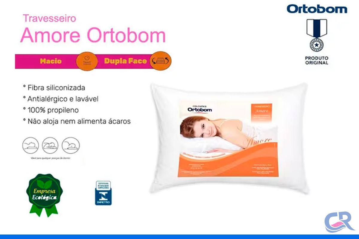 Travesseiro Fibras Pluma Kit 4un Amore Ortobom
