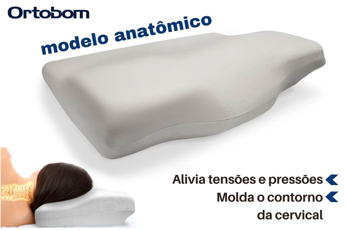 Travesseiro Viscoelástico Kit 4un Conforto Nasa Anatômico Ortobom