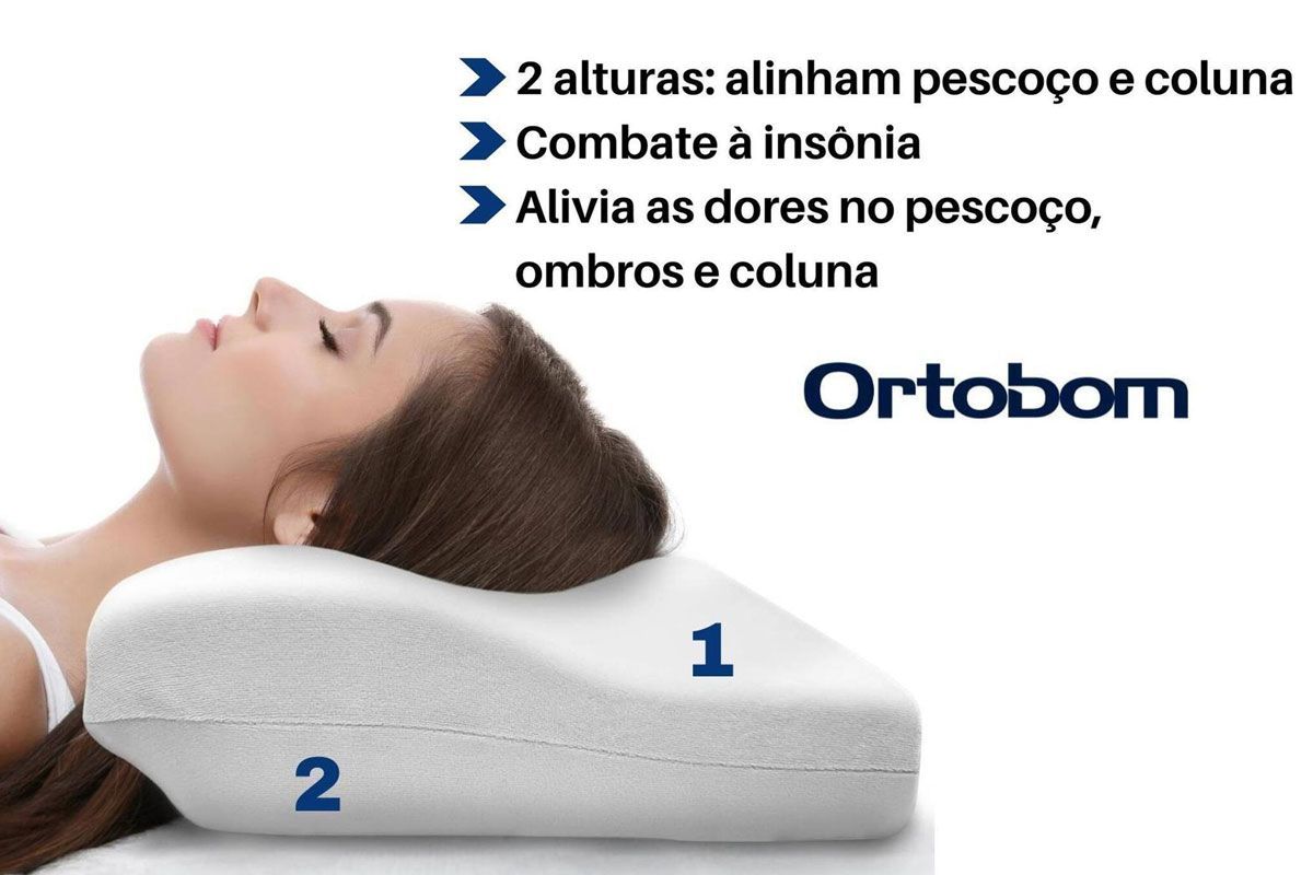 Travesseiro Viscoelástico Kit 4un Conforto Nasa Anatômico Ortobom
