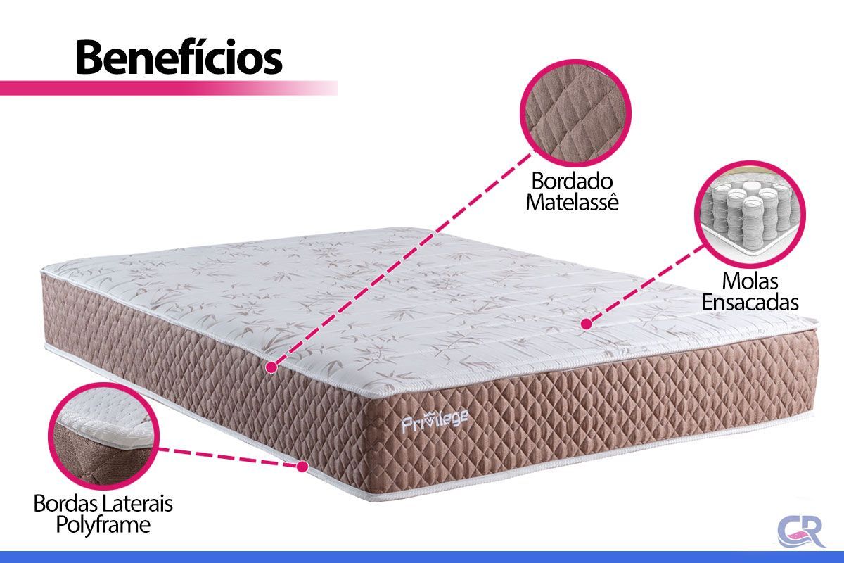 Cama Box CRC +Colchão Molas Privilege Paropas