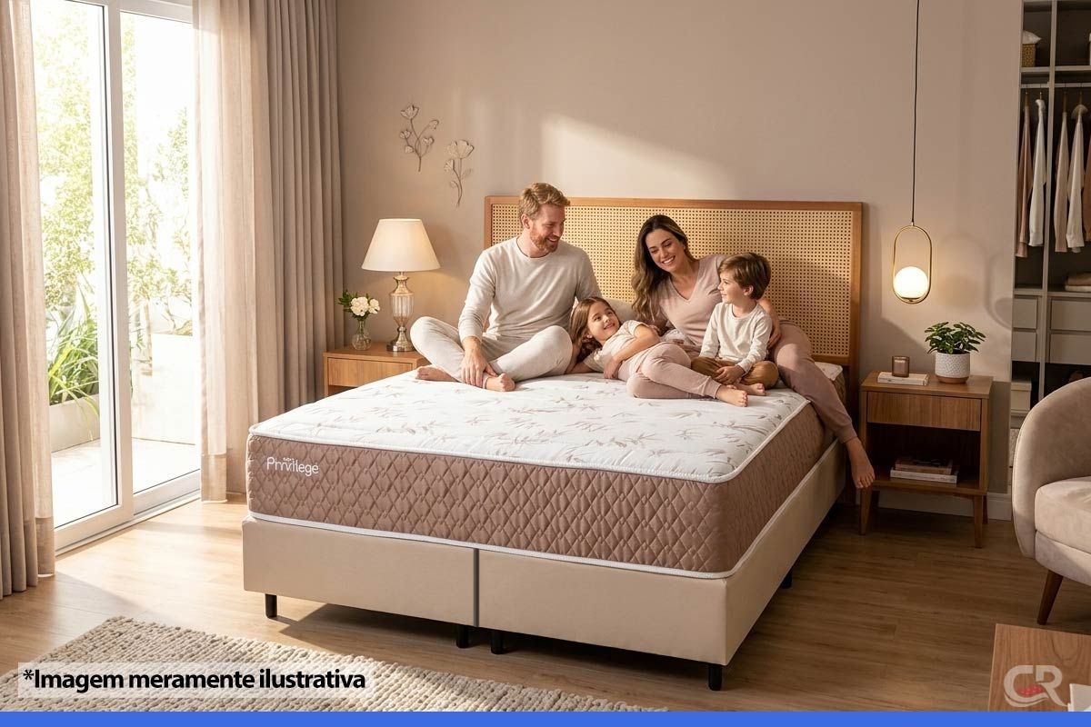 Cama Box CRC +Colchão Molas Privilege Paropas