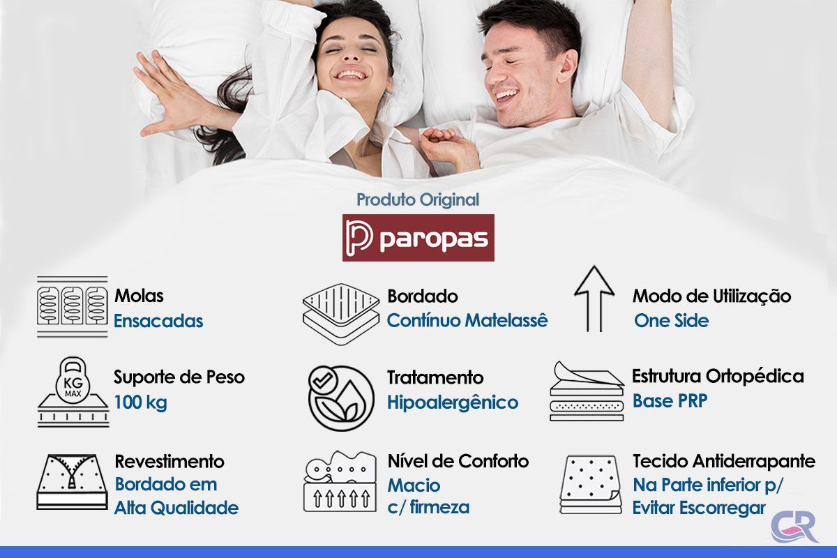 Cama Box CRC +Colchão Molas Privilege Paropas