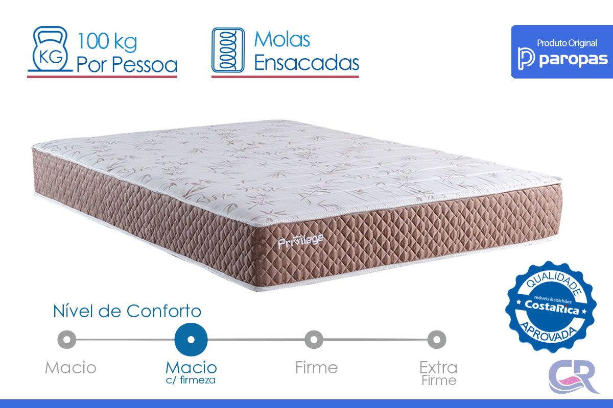 Cama Box CRC +Colchão Molas Privilege Paropas