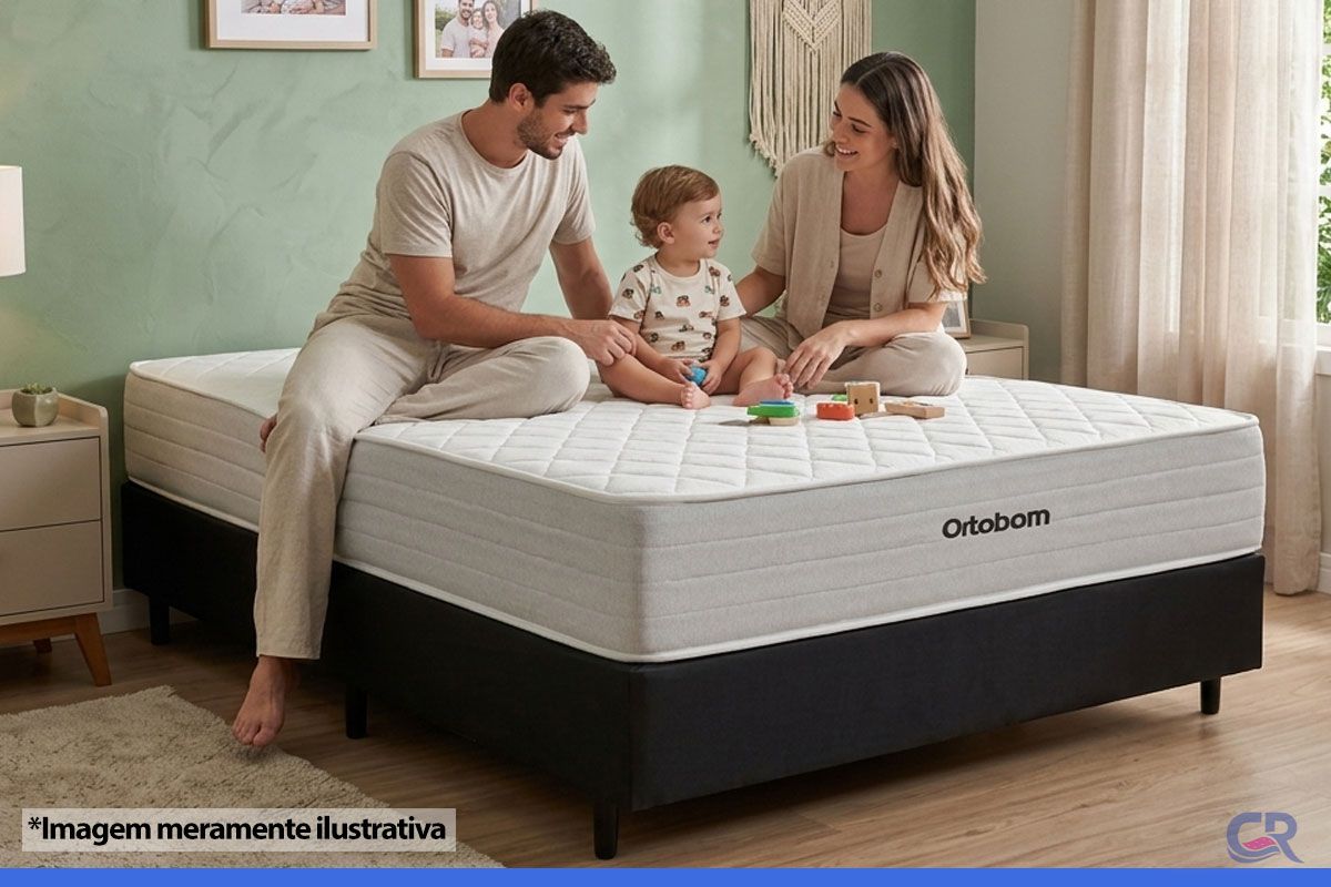 Cama Box CRC +Colchão Molas Plenno Ortobom