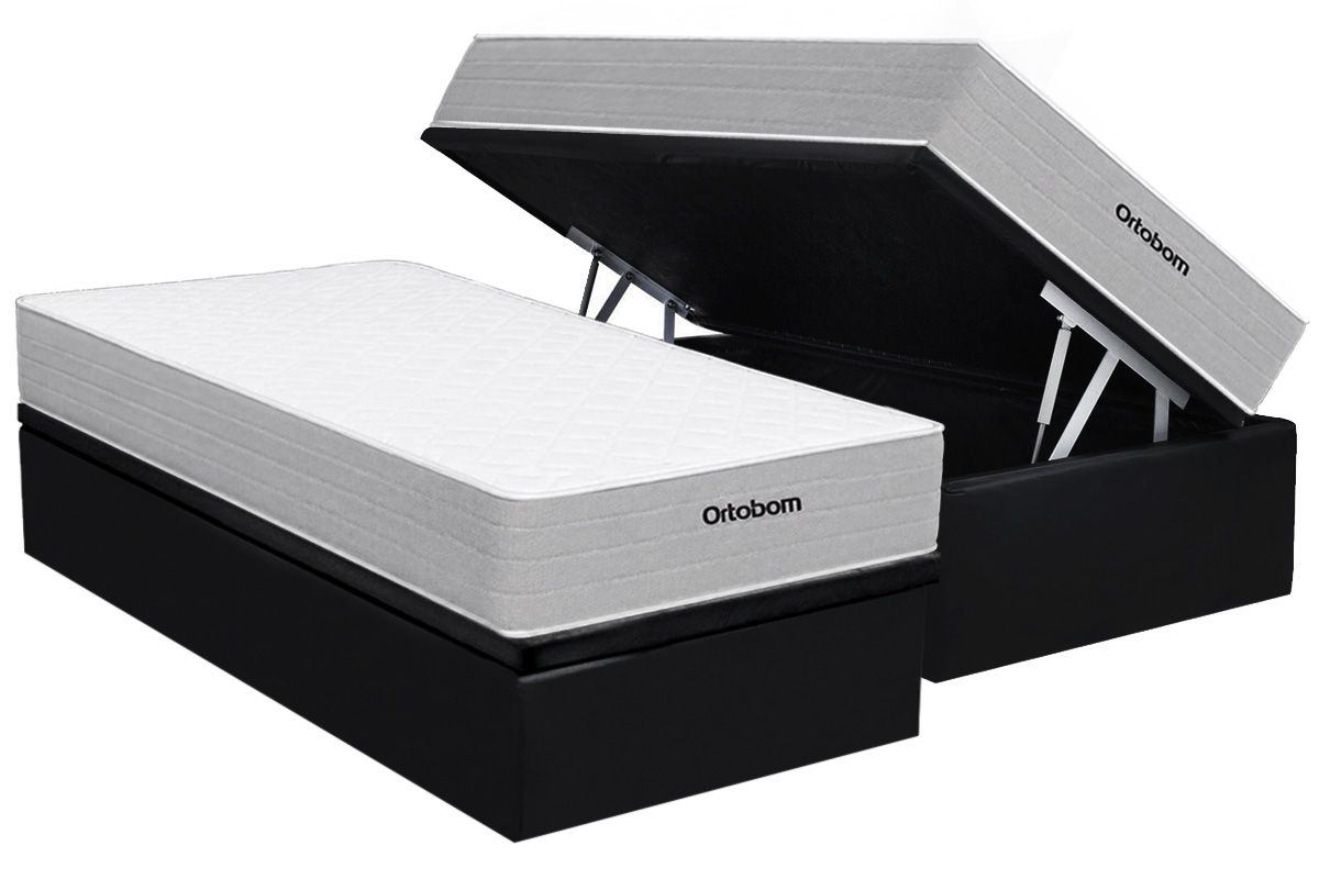 Cama Box Baú CRC +Colchão Molas Plenno Ortobom