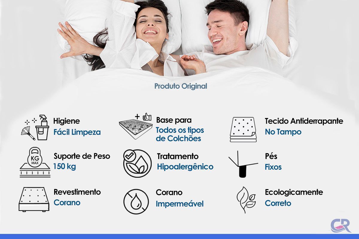 Cama Box CRC +Colchão Molas Plenno Ortobom