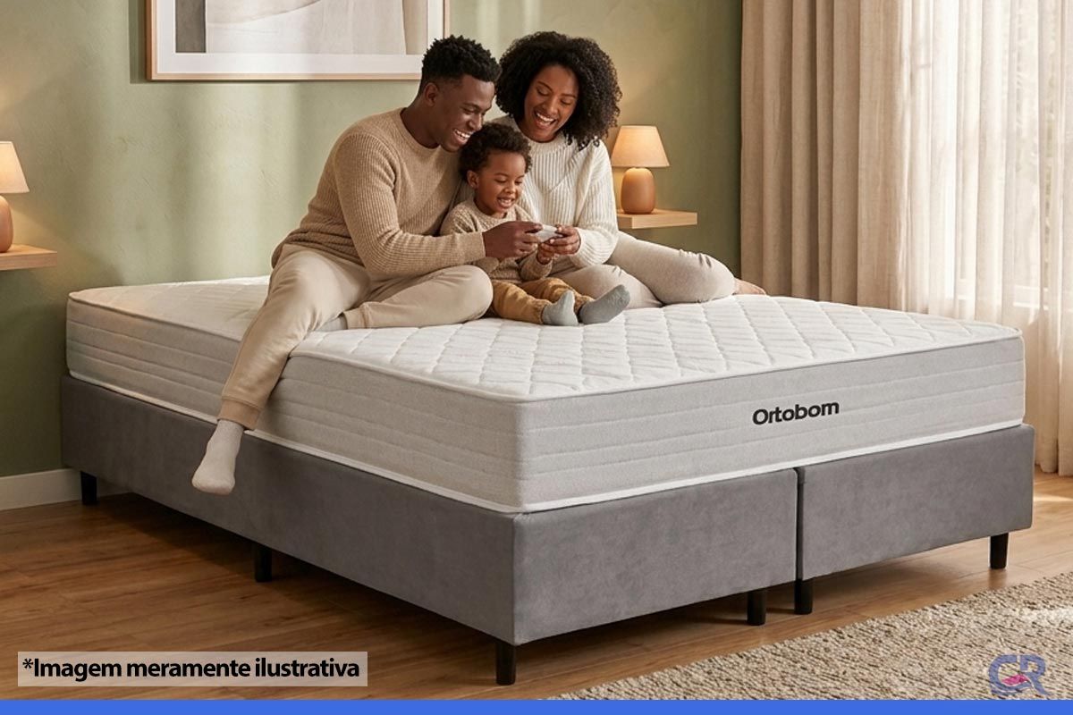 Cama Box CRC +Colchão Molas Plenno Ortobom