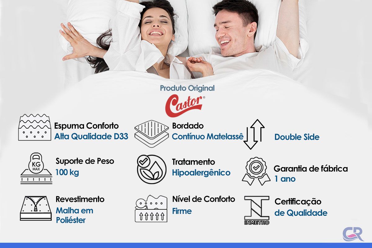 Colchão D33 Castor Sleep Max Colchão D33 Castor Sleep Max