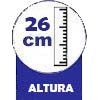  - 26 centímetros de altura