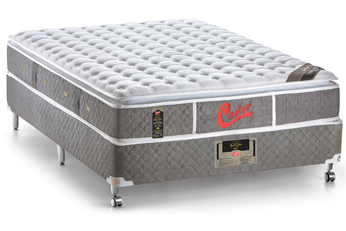 Cama Box CRC +Colchão Molas Light Stress Castor