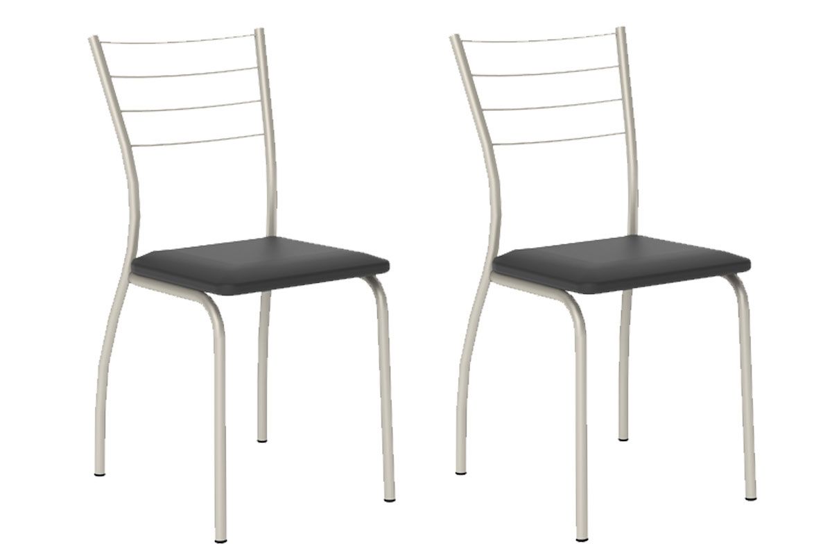 Cadeira Jantar 1700 Kit Aço 2Un Cromada/Suede Conhaque Carraro