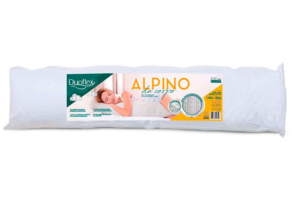 Travesseiro Espuma Alpino de Corpo 200Fios Duoflex 142x35x18