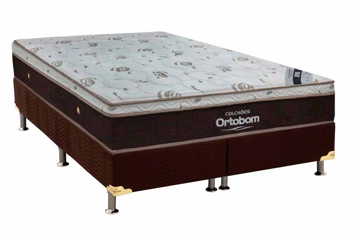 Cama Box CRC +Colchão Molas Sleep King Látex Ortobom