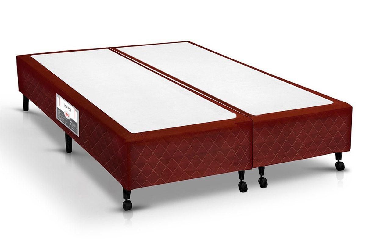 Cama Box Solteiro Castor Poli Tecido Wine 78x188x27