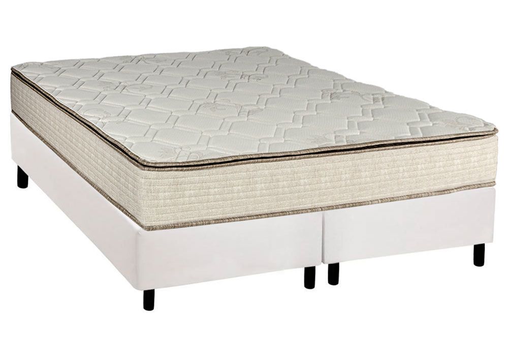 Cama Box CRC +Colchão Molas Montreal Luckspuma
