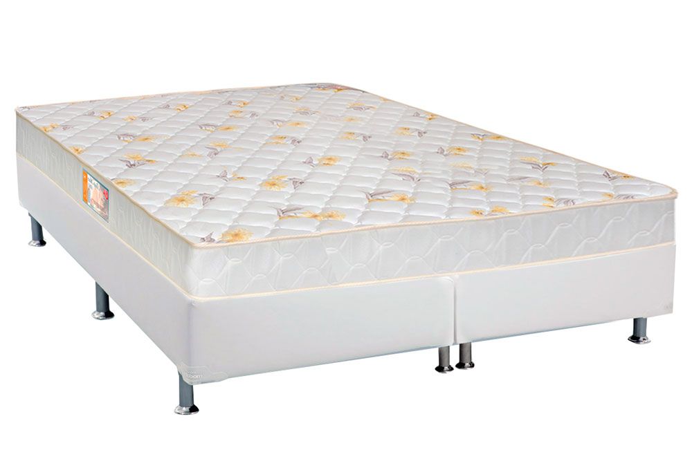 Cama Box CRC +Colchão Espuma D28 Sleep Max Castor