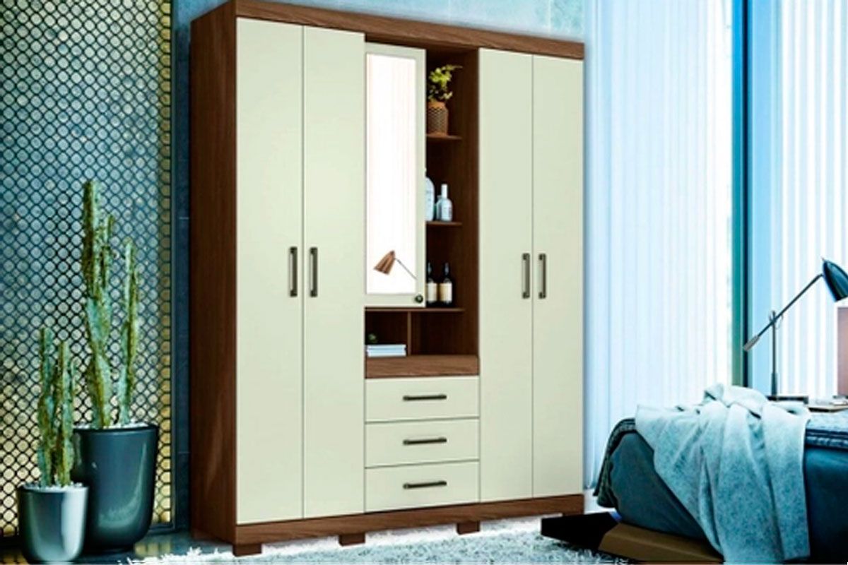 Guarda Roupa Solteiro 5 Portas e 3 Gavetas Havana Star 5.3 S. Andirá