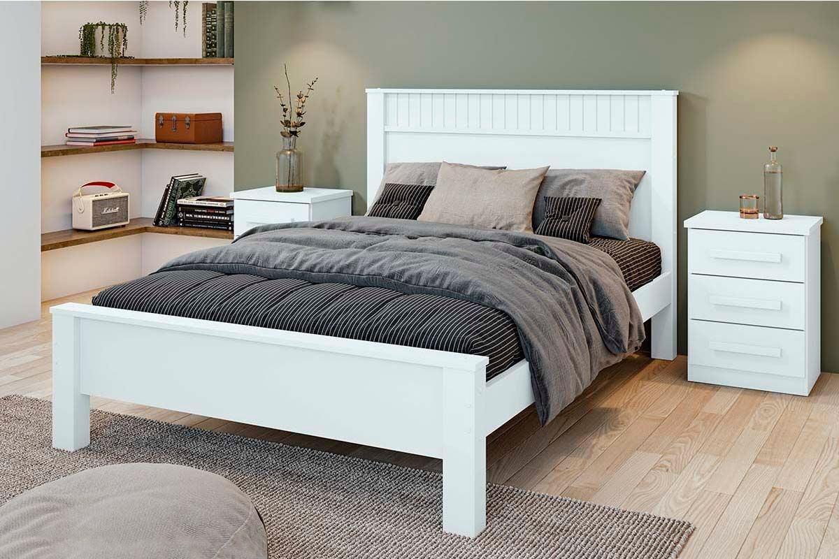 Cama de Casal Athenas Branco - Lopas