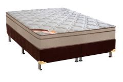 Conjunto Box - Colchão Castor de Molas Bonnel Revolution + Cama Box Universal CRC Camurça Brown