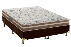 Conjunto Cama Box - Colchão Pelmex de Espuma D28 Active Extra Firme Touch +Cama Box Universal  Nobuck Rosolare Café