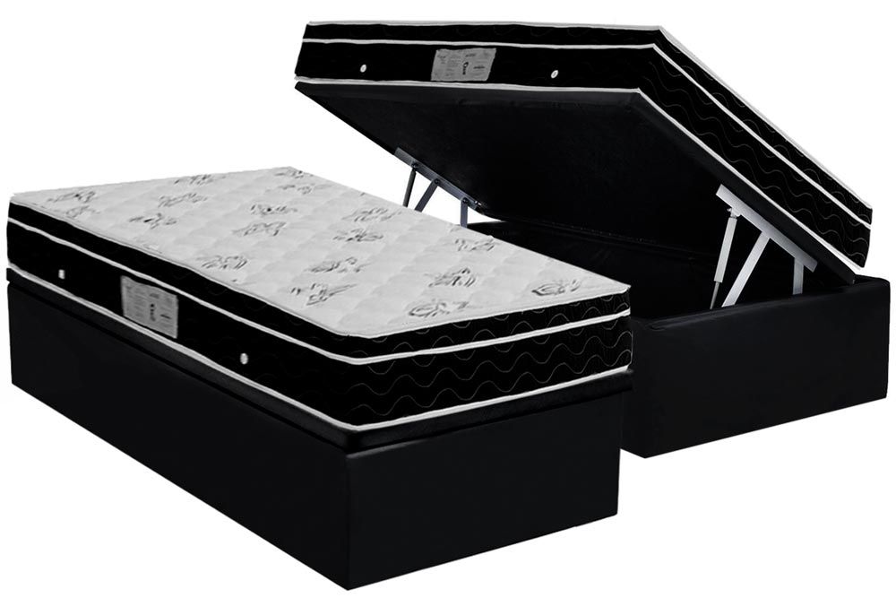 Cama Box Baú CRC +Colchão Molas Physical Ortobom
