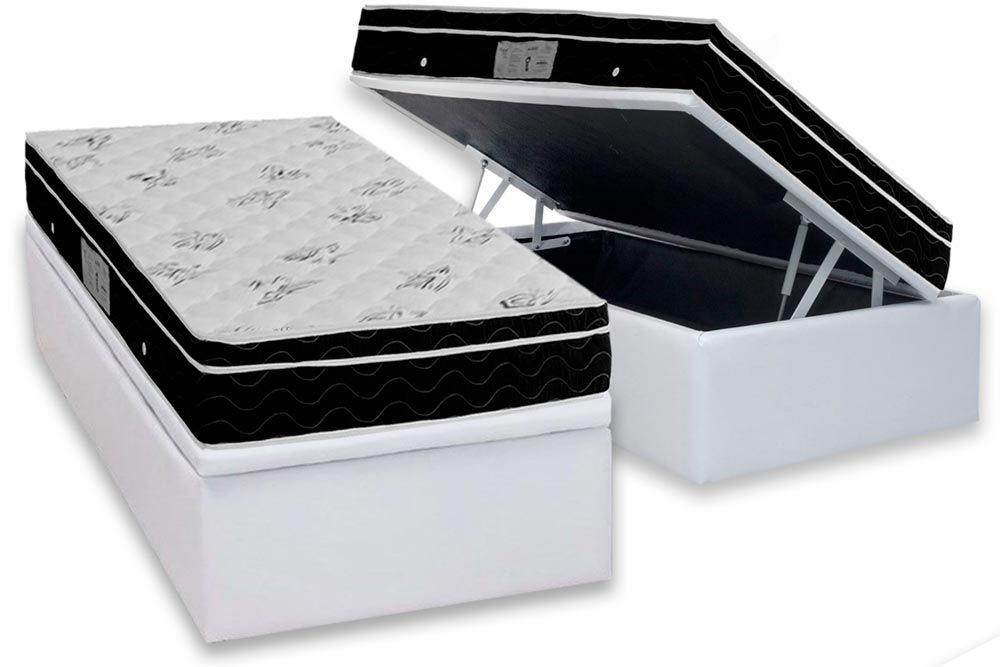 Cama Box Baú CRC +Colchão Molas Physical Ortobom