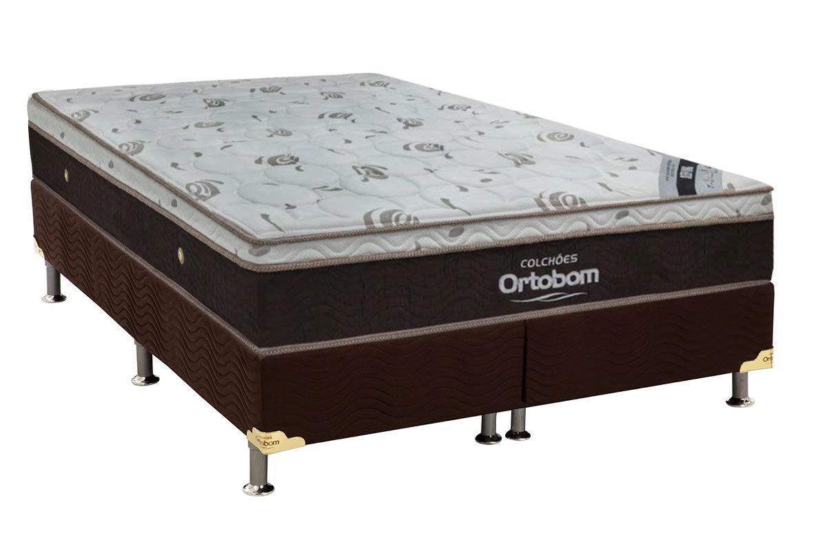 Cama Box CRC +Colchão Molas Sleep King Látex Ortobom