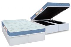 Cama Box Baú Filhão +Colchão Espuma D45 SleepMax Castor