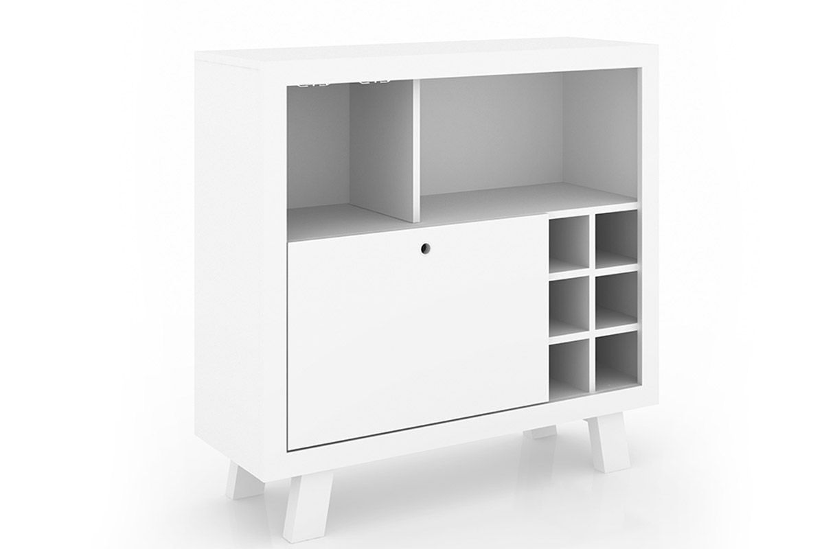 Bar de Sala Jantar AD5002 c/ 1 Porta e Adega p/ 6 Garrafas - Tecno Mobili