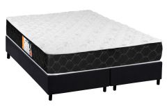Cama Box Filhão +Colchão Espuma D33 Black White Castor
