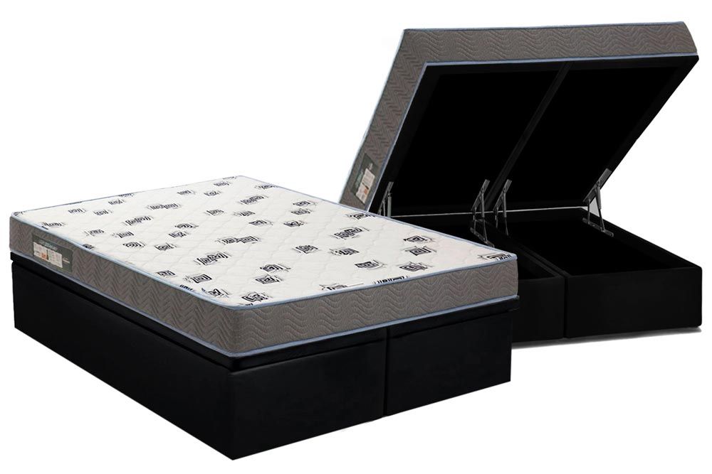 Cama Box Baú CRC +Colchão Espuma D33 Light Ortobom